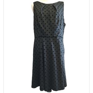 Elle Black Polka Dot Sleeveless Dress Size L